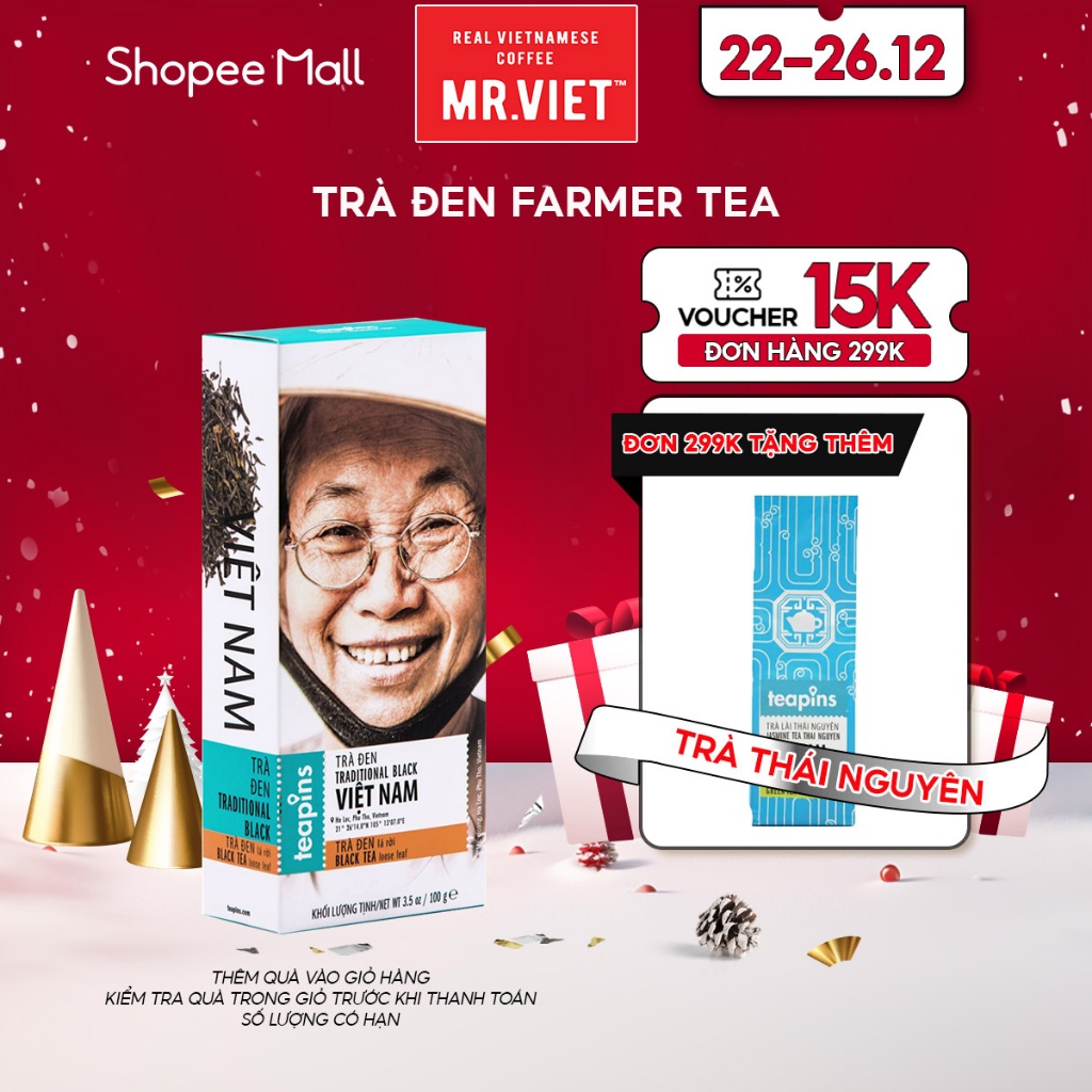 Trà đen truyền thống Farmer's Tea Traditional Black - Trà Teapins 100g