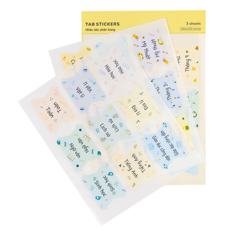 BỘ NHÃN DÁN PHÂN TRANG TAB STICKER MS 721