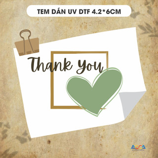 Decal thank you, tem dán in mực uv chữ thank you, decal dán uv dtf, tem dán in trên mọi chất liệu