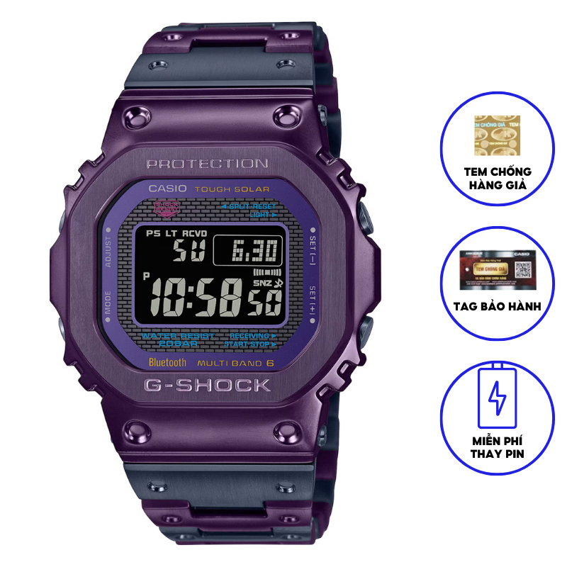 Đồng Hồ Casio Nam Dây Thép Không Ghỉ GSHOCK GMW-B5000PB-6DR Chính Hãng