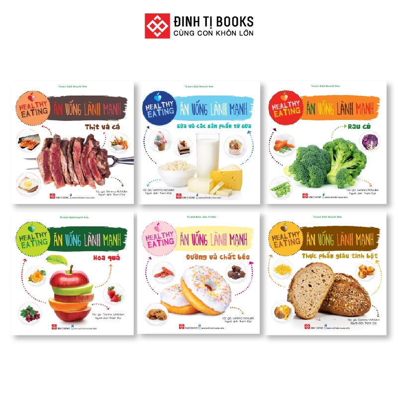 Sách - Healthy eating - Ăn uống lành mạnh combo 6 tập - Đinh Tị Books phát hành