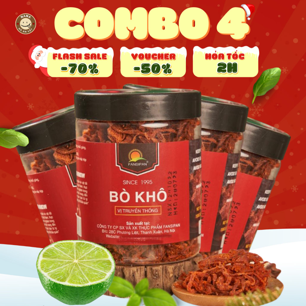 Combo 4 Hũ Khô Bò Sợi 150g Fansipan