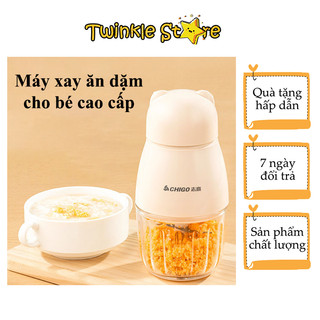 Máy Xay Ăn Dặm Cho Bé Mini Đa Năng Cối Thủy Tinh 6 Lưỡi Inox Không Gỉ Dung Tích 300ml Công Suất 200W Xay Siêu Mịn