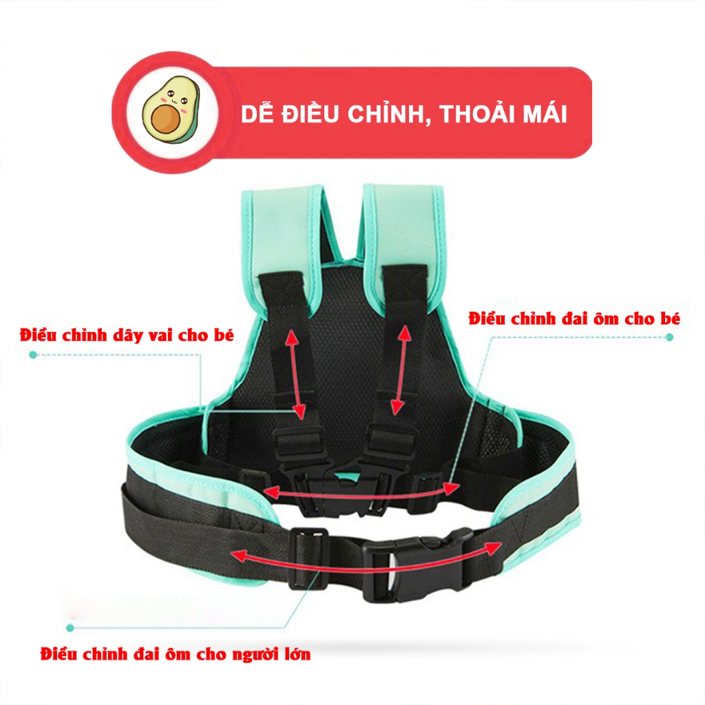 Đai đi xe máy cho bé 1-10 tuổi chắc chắn và an toàn Baby-S, Đai xe máy an toàn cho bé thoáng khí và tiện lợi – SSS015