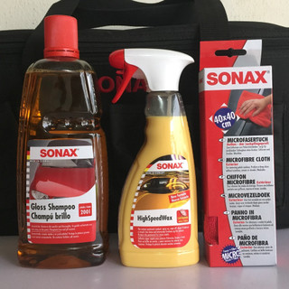 COMBO nước rửa xe, xịt bóng sơn nhanh và khăn lau xe đa năng - SONAX