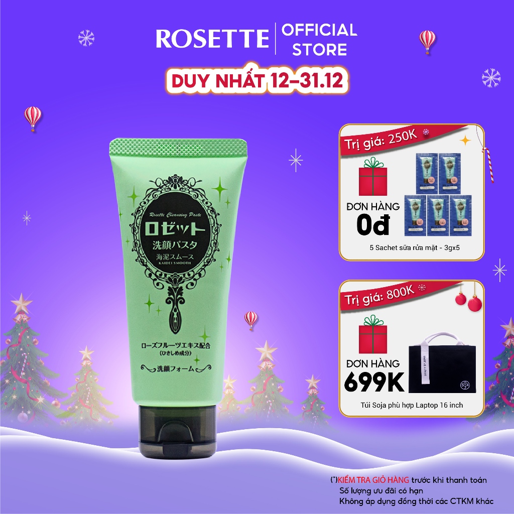 Sữa Rửa Mặt Thu Nhỏ Lỗ Chân Lông 80G Rosette Face Wash Pasta Sea Clay Smooth