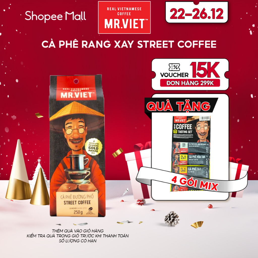 Cà phê Street Coffee, rang xay nguyên chất thành phần Arabica và Robusta, vị đậm đà - MR.VIET Coffee