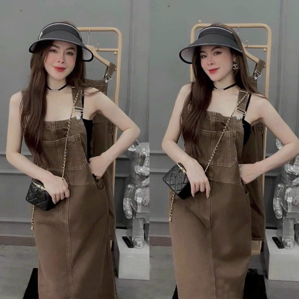 Yếm váy dài dáng xuông khóa gài [M.A.I Clothing]