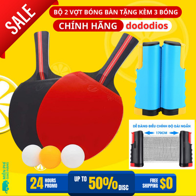 Bộ Vợt Bóng Bàn Tặng Kèm 3 Bóng Cao Cấp Dododios Cốt Vợt 7 Lớp Và 9 Lớp Mặt Mút Đàn Hồi, Chất Lượng Đạt Chuẩn