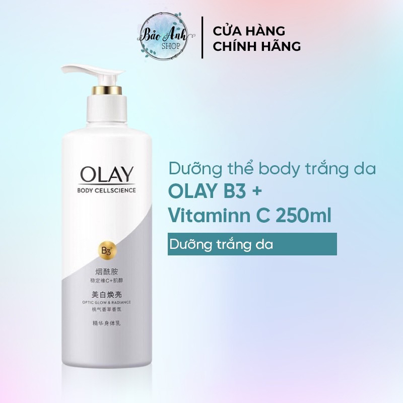 Sữa Dưỡng Thể Olay B3 - Dưỡng Trắng Da Toàn Thân 250ml - chính hãng (shopauth)