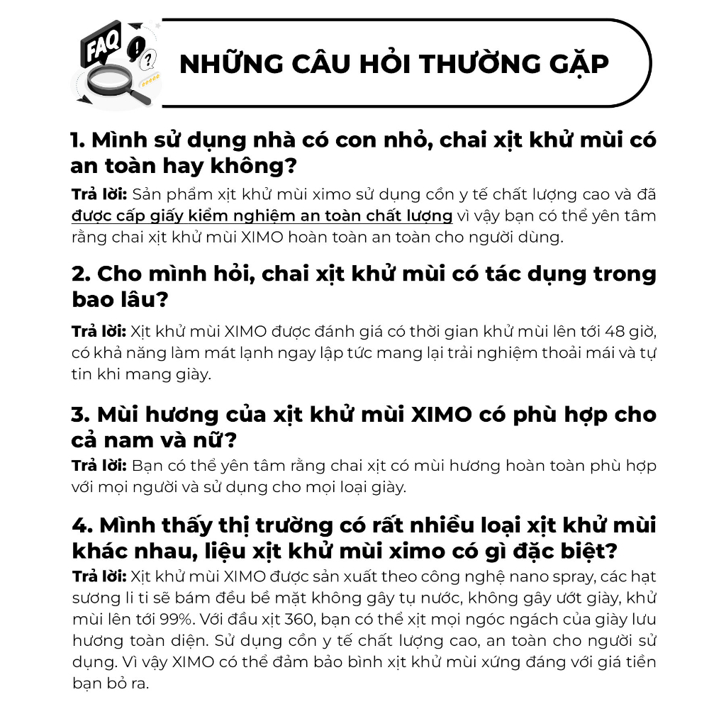 Chai xịt khử mùi hôi chân và giày lưu hương thơm công nghệ Bạc ion kháng khuẩn XIMO 300ml