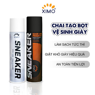 Chai Xịt Tạo Bọt Vệ Sinh Giày XIMO Cao Cấp 300ml làm sạch giày cao cấp giúp giày trắng sáng như mới (VSG02)
