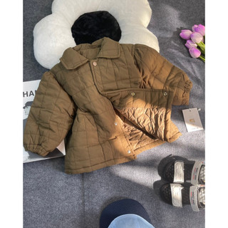 Áo khoác bé gái , Áo phao trần trám dáng dài đáng yêu cho bé gái 12-24kg