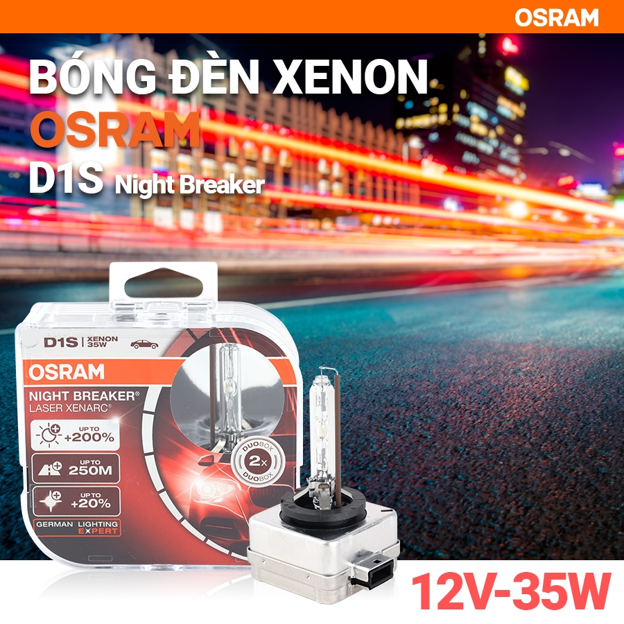 Combo 2 Bóng Đèn Xenon OSRAM Night Breaker D1S 66140XNL 12V 35W - Nhập Khẩu Chính Hãng