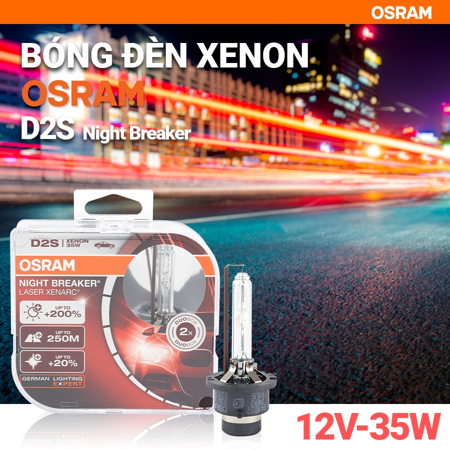 Combo 2 Bóng Đèn Xenon OSRAM Night Breaker D2S 66240XNL 12V 35W - Nhập Khẩu Chính Hãng