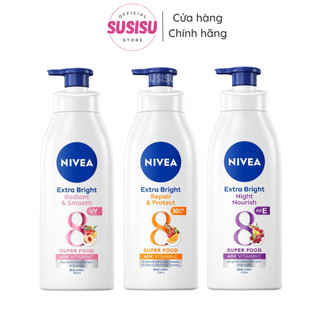 Sữa dưỡng thể trắng da ban ngày/ ban đêm Nivea Extra White Night Nourish/ Repair Protect SPF50/Radiant Smooth 400ml