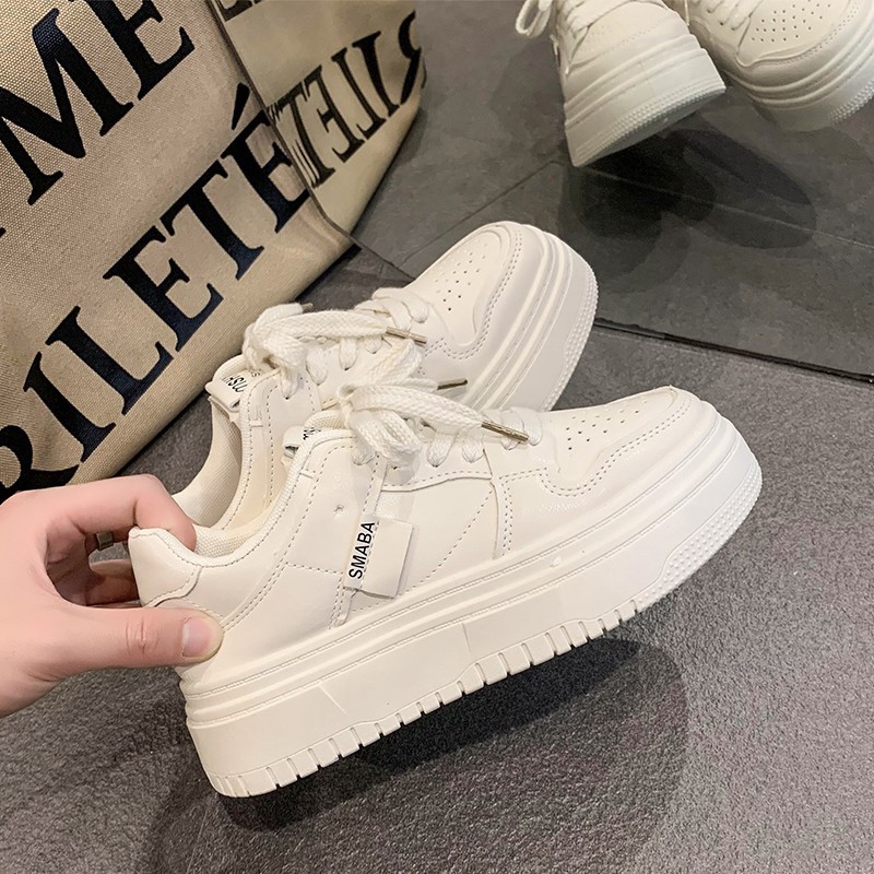 Giày Thể Thao Sneaker Đế Cao Nữ Trẻ Trung Giày Đi Học Nữ Phong Cách Đơn Giản G030