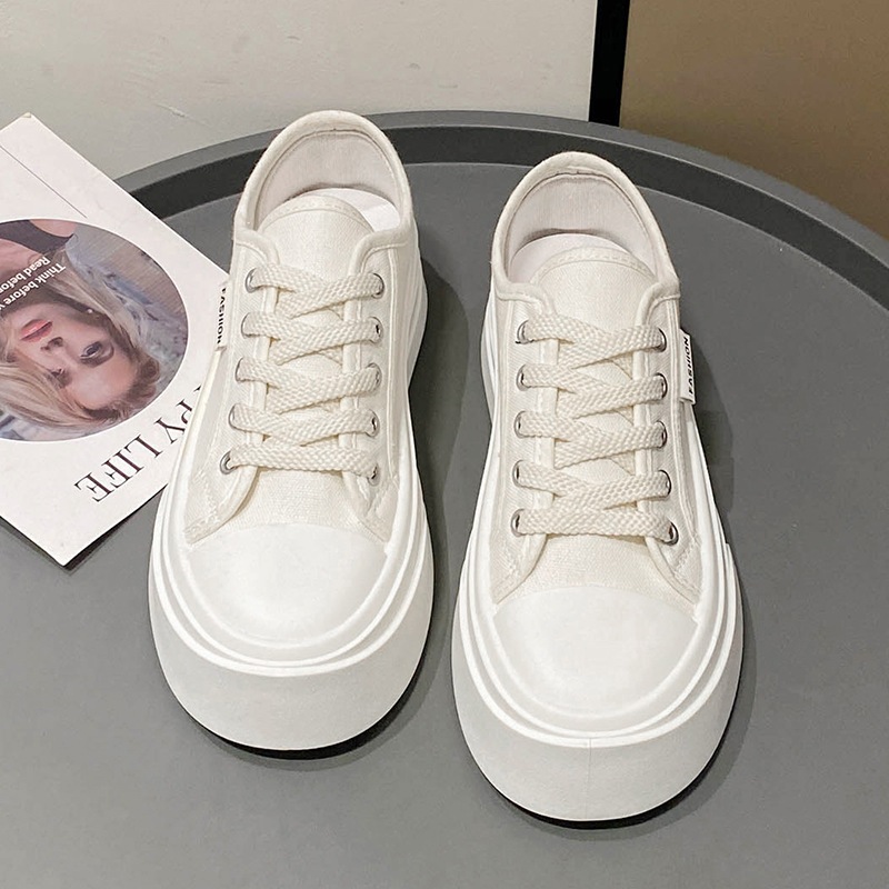 Giày Thể Thao Nữ Sneacker Buộc Dây Đế Cao Phong Cách Basic Trẻ Trung Và Năng Động G017