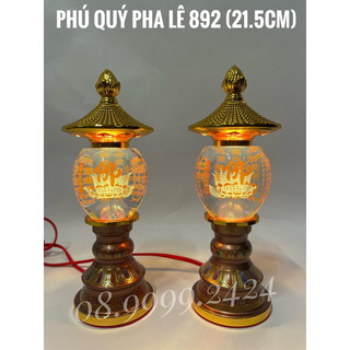 Đèn thờ phú quý pha lê 892 cao 21.5cm