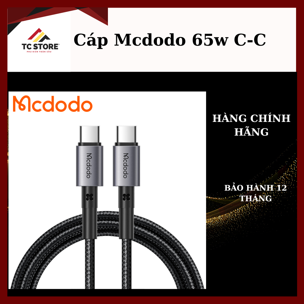 Cáp sạc nhanh Mcdodo Chính hãng Hai đầu Type C -TyPe C Model CH 3130