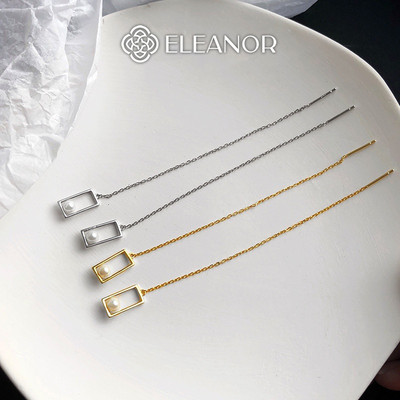 Bông tai nữ chuôi bạc 925 Eleanor Accessories dáng dài basic phụ kiện trang sức khuyên tai 3058