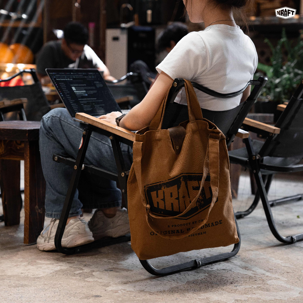 Tote Bag - Kraft V2  - XANH LÍNH / NÂU