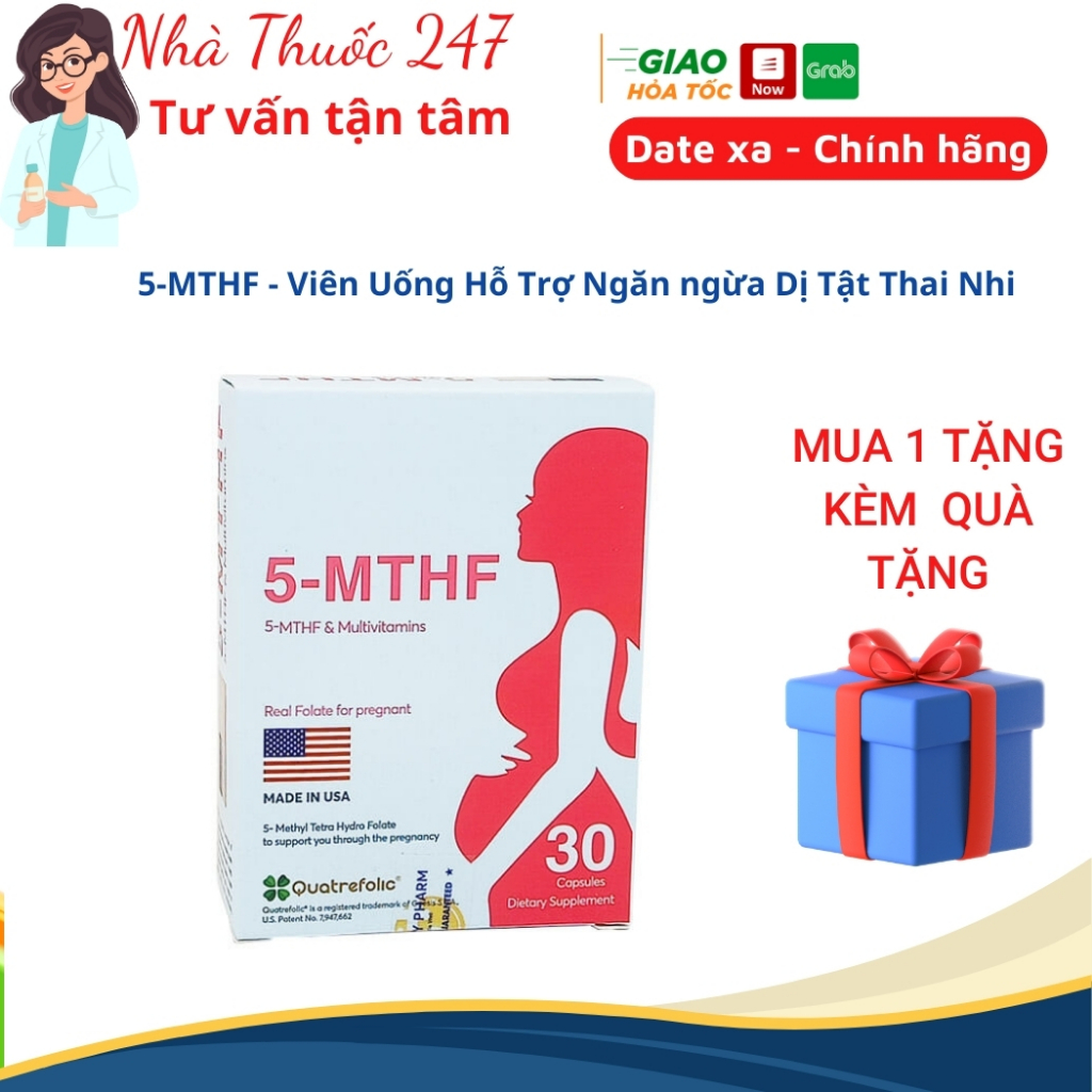 Viên bổ trứng 5 MTHF viên uống bổ sung Acid Folic / Folate, Sắt, Vitamin Tổng Hợp, Hỗ Trợ Sinh Sản, Ngăn Dị Tật Thai Nhi