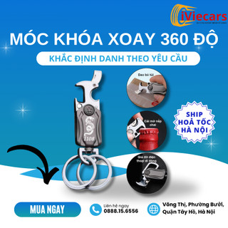 Móc chìa khóa ô tô 5 in 1 khắc tên móc khóa đa năng thọ thư