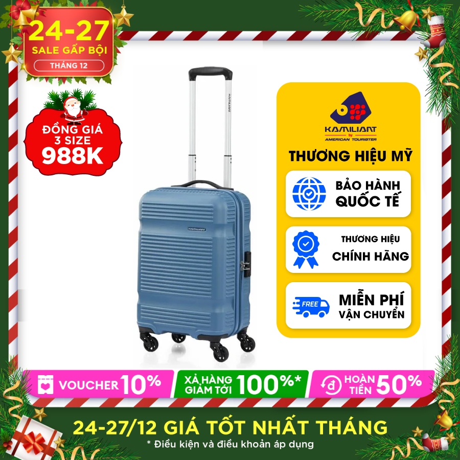 Vali kéo Liniar KAMILIANT - MỸ Size Cabin 55/20: Hệ thống bánh xe 360° vận hành êm nhẹ, trơn tru Cần đẩy ống kép bền