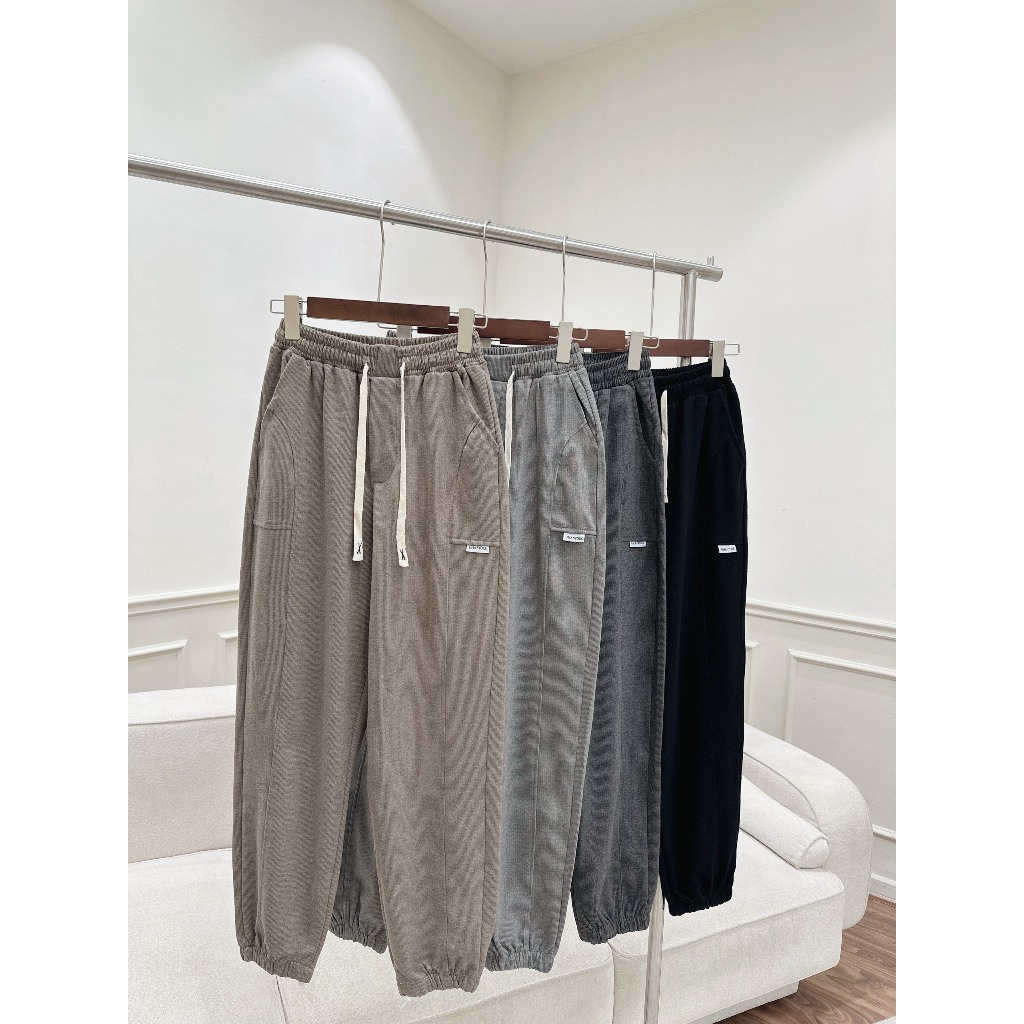 Quần Jogger Nam UMAOR Nhung Tăm Giữ Nhiệt, Chất Liệu Nỉ Nhung Mềm Dày Dặn Giữ Ấm Tốt, Quần Thể Thao Unisex Gấu Bo QNN07