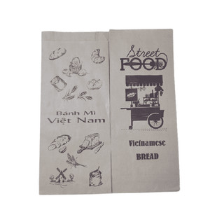 500  Túi Giấy Kraft  Losupply- Túi Giấy Kraft  Nâu Đựng Bánh Mì Có In (23.6x10cm)