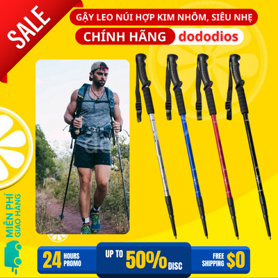 Gậy Leo Núi Hợp Kim Nhôm, Siêu Nhẹ 230g, Gấp Gọn 30cm Tiện Lợi Đem Theo Đi Dã Ngoại, Trekking, Phượt - Hãng Dododios
