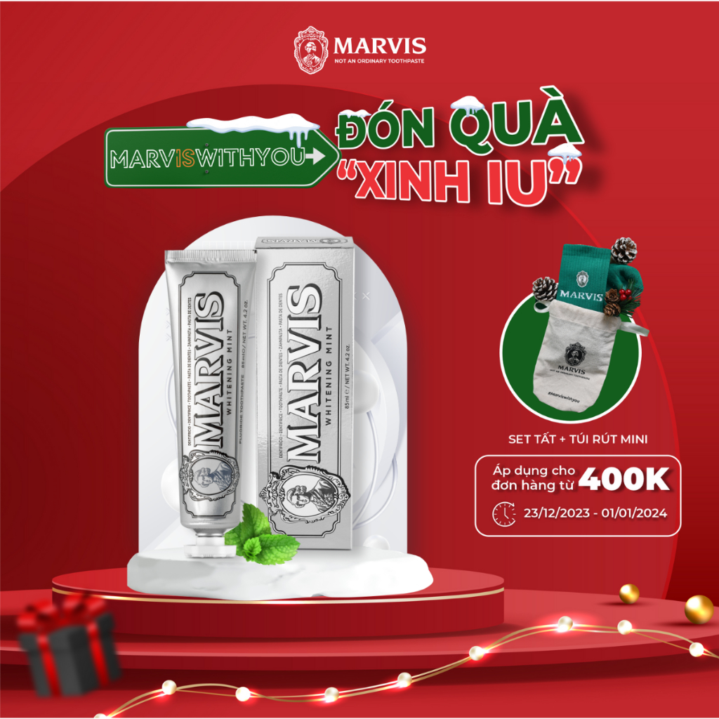 Kem Đánh Răng MARVIS Whitening Mint 85ML