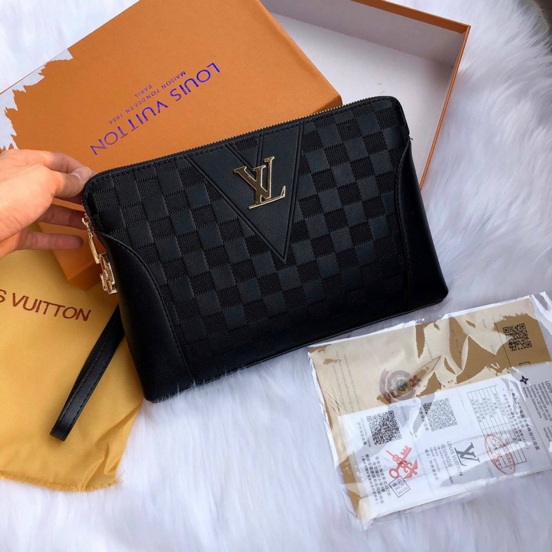 🔥FREE SHIP🔥 Ví da nam kẹp nách khoá số hàng cao cấp - da mềm mịn có sẵn Fullbox !!