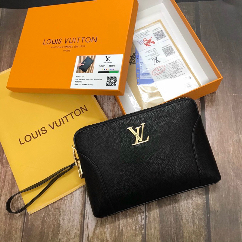 🔥FREE SHIP🔥 Ví da nam kẹp nách khoá số hàng cao cấp - da mềm mịn có sẵn Fullbox !!