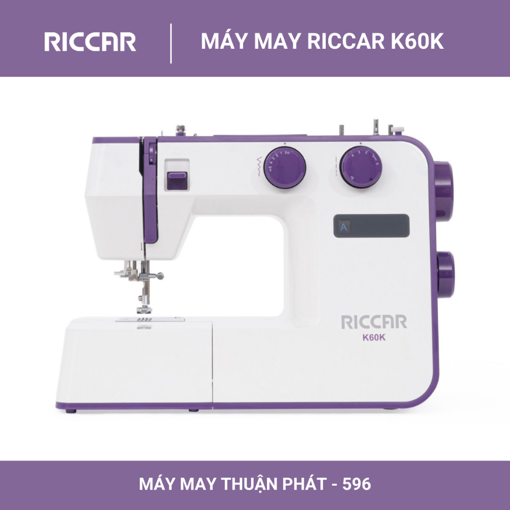 Máy May Gia Đình Riccar K60K - 33 Mẫu Đường May Chuyên Nghiệp, Tự Động Thêu và Đơm Nút