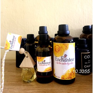 Hương nước hoa En-chan-tơ  nguyên chất 100%  xông phòng,spa, khách sạn,thơm oto,...Tặng vỏ lọ treo xe