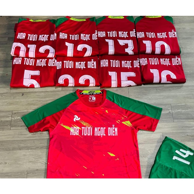 Bộ Quần Áo Bóng Đá Thiết Kế, Không Logo Chính Hãng JustPlay Street, Chất Vải Thun Lạnh