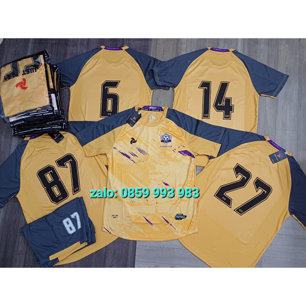 Bộ Quần Áo Bóng Đá Thiết Kế, Không Logo Chính Hãng JustPlay Street, Chất Vải Thun Lạnh