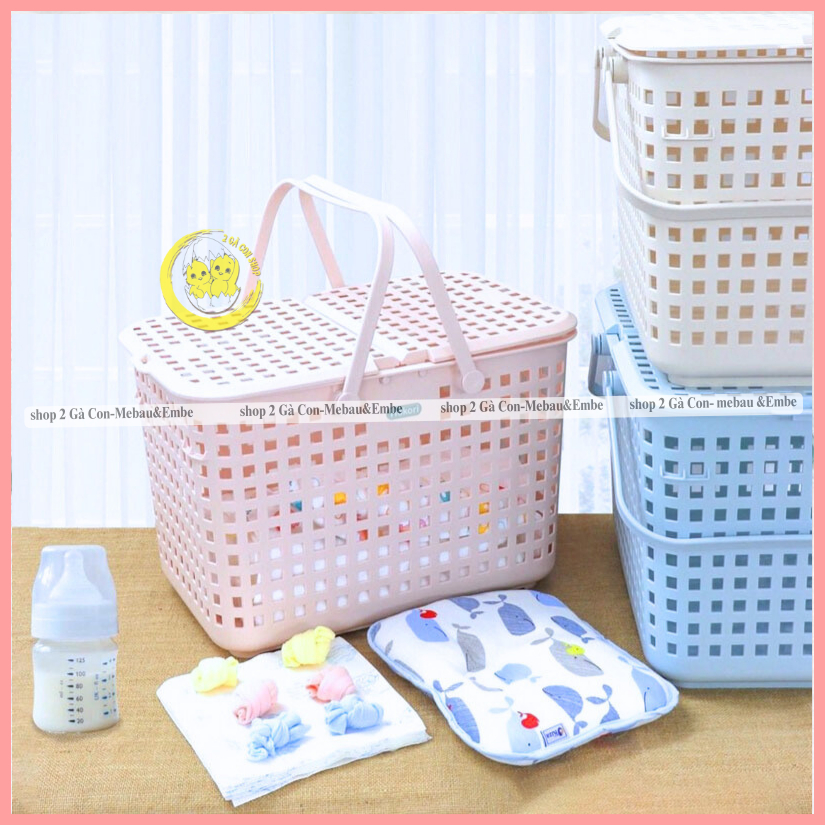 Giỏ nhựa đựng đồ mẹ bé HOKori/Làn nhựa mang đồ đi sinh
