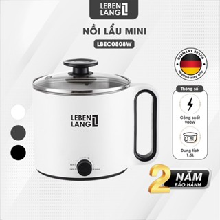  Nồi Lẩu Điện Mini Đa Năng Lebenlang LBEC0808 Dung tích 1500ml - Bảo Hành 2 năm Chính Hãng 