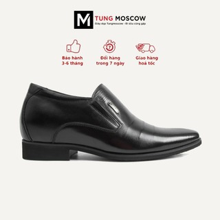 Giày tây nam, giày da nam đế cao 3cm Tùng Moscow da bò thật thiết kế vân gấp chống nhăn gập da - SP005233