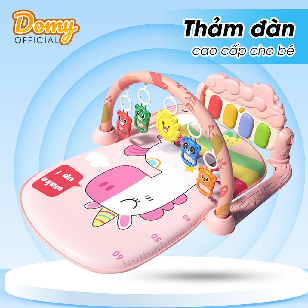 Thảm đàn piano DOMY cho bé nằm chơi cao cấp, Phát triển thính giác thị giác đèn,nhạc, Mybaby