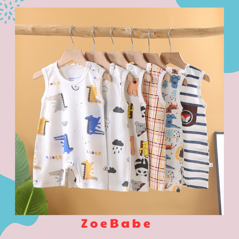 Bộ Liền Thân Body Đùi, Bodysuit Ba Lỗ 100% Cotton Thoáng Mát Cho Bé Trai Bé Gái Từ 3-14kg, Hàng Nhập Quảng Châu