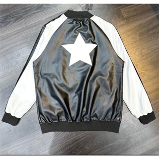 Áo Khoác Da Ngôi Sao Áo Da Nam Nữ Full Da PU Mềm Mại Phong Cách Boy Phố