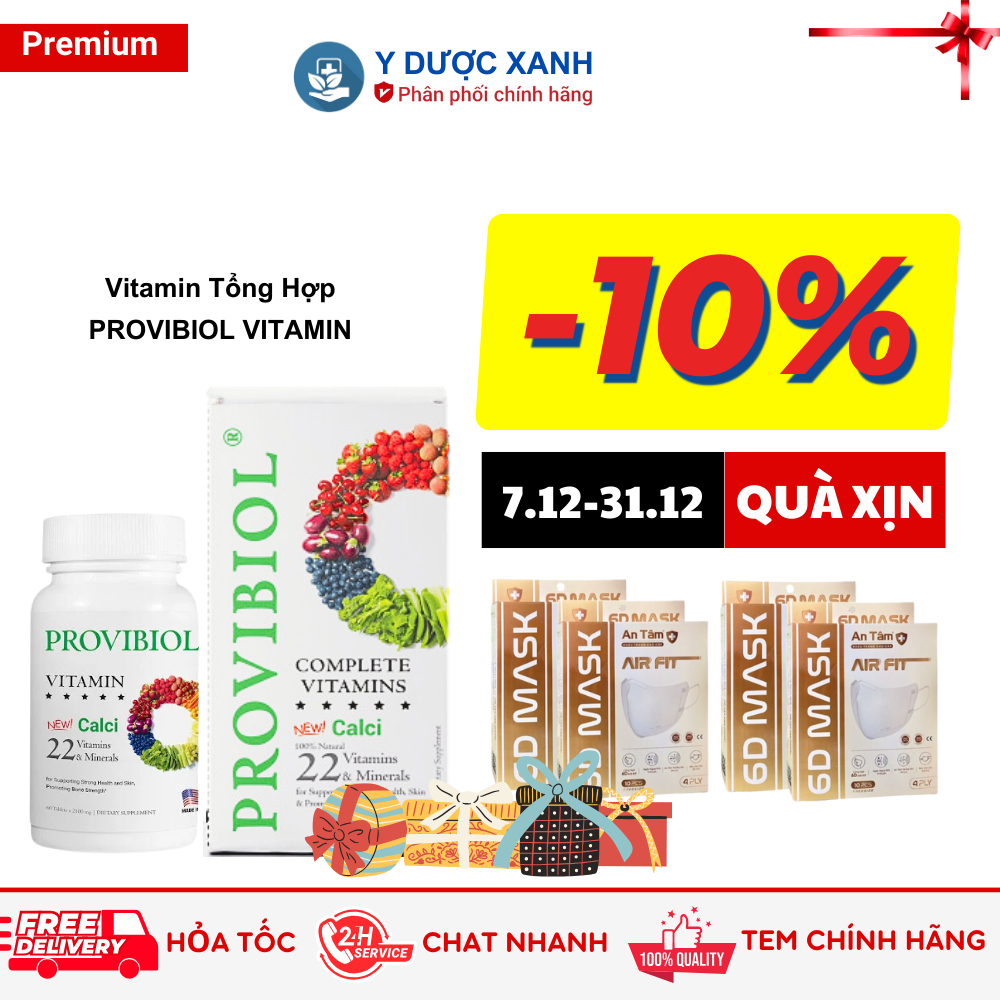 PROVIBIOL VITAMIN, 60 viên, Vitamin tổng hợp của Mỹ - Y Dược Xanh