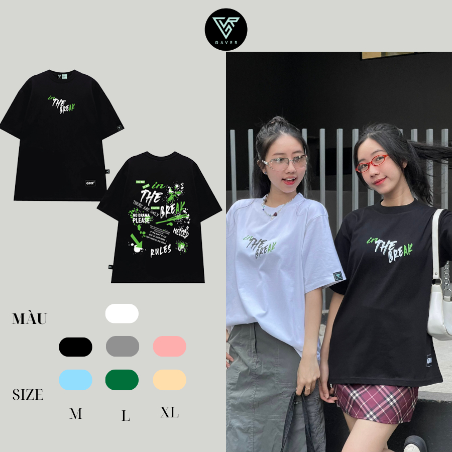 Áo thun localbrand GAVER - THE BREAK tay lỡ form rộng cotton + ( QUÀ TẶNG )