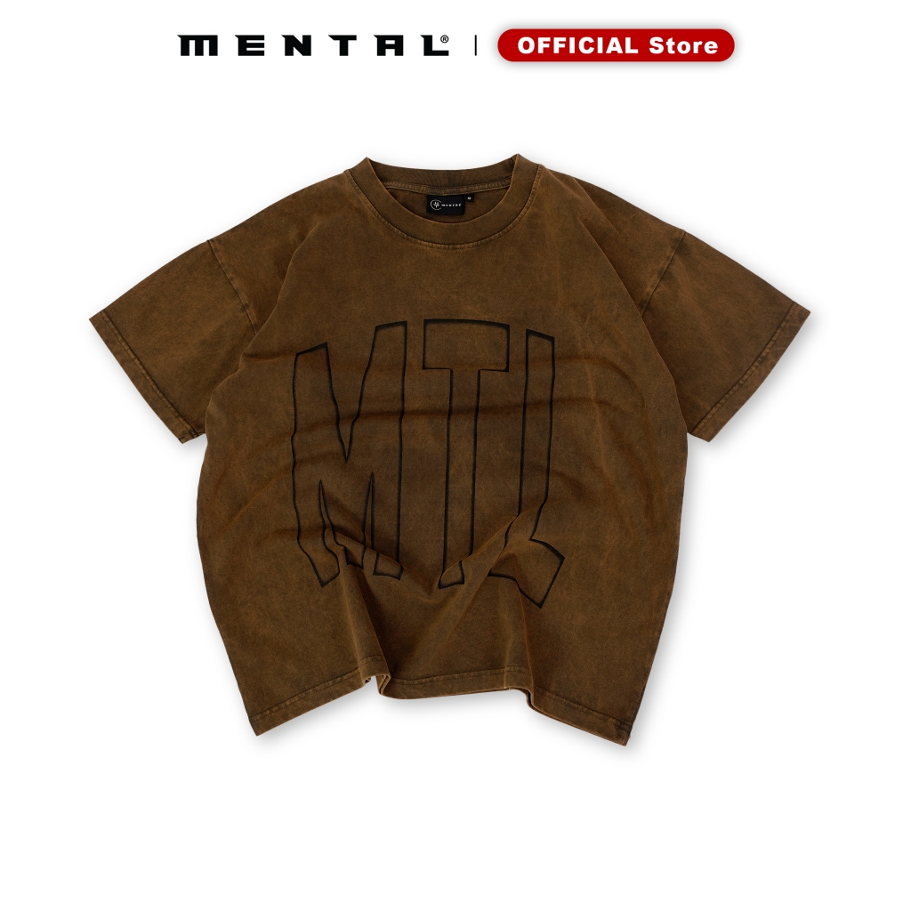 Áo thun nam MTL wash nâu MENTAL® MENTAL ATELIER MTL BLEACHED BOXY T-SHIRT