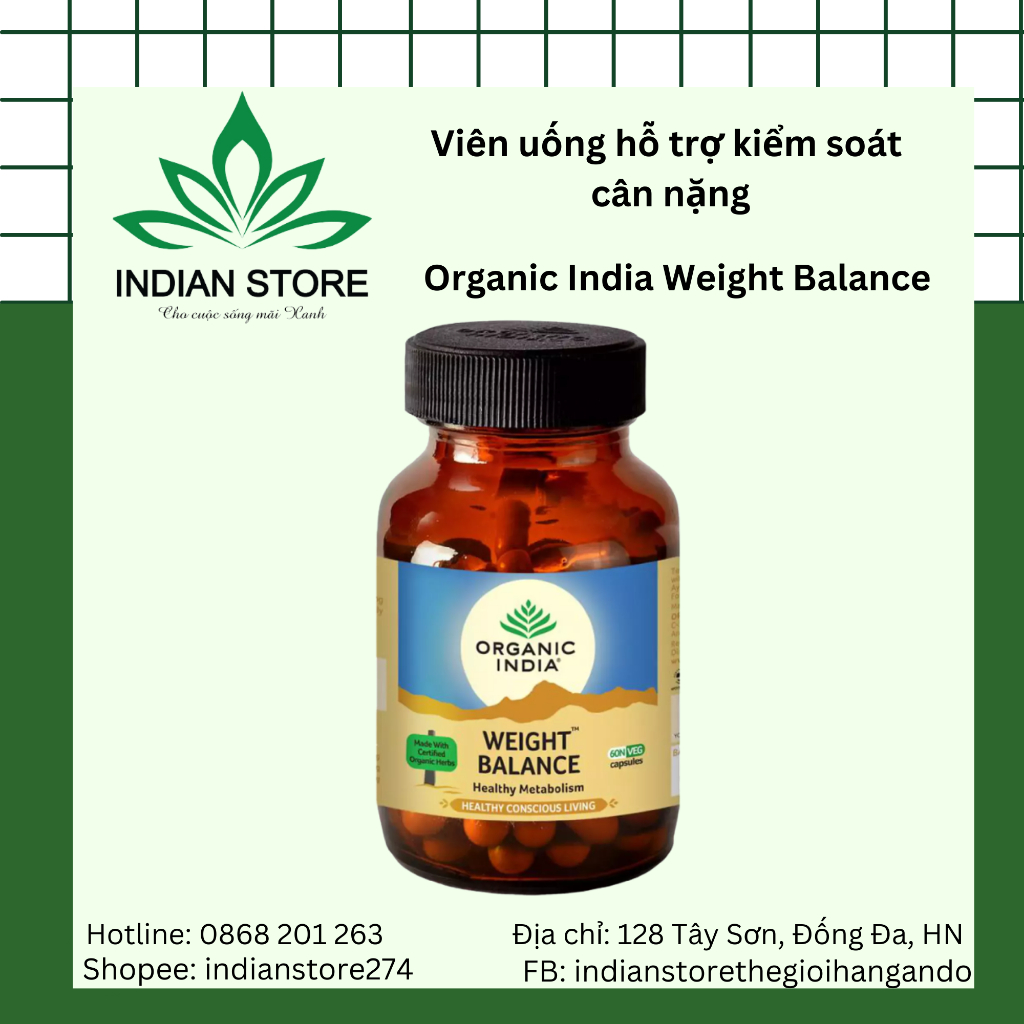 Viên uống hỗ trợ kiểm soát cân nặng Organic India Weight Balance