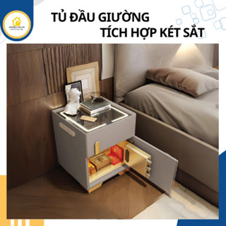 Tủ đầu giường, Tab đầu giường, tủ đầu giường thông minh tích hợp két sắt mini, sạc điện thoại, tủ đầu giường mini